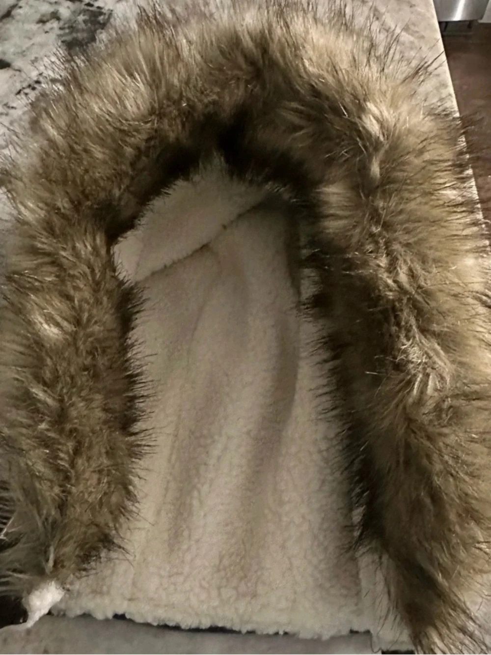 Michael Kors Brown Quilted Puffer Jacket Sherpa Collar - Like New